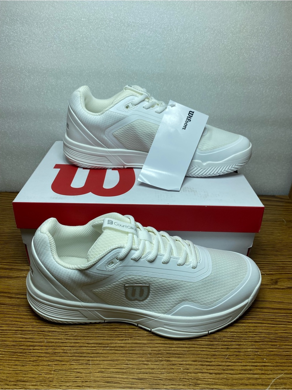 Wilson Court Glide Tennis Pickleball Shoe White Silver Cushioned Womens 10.5 New